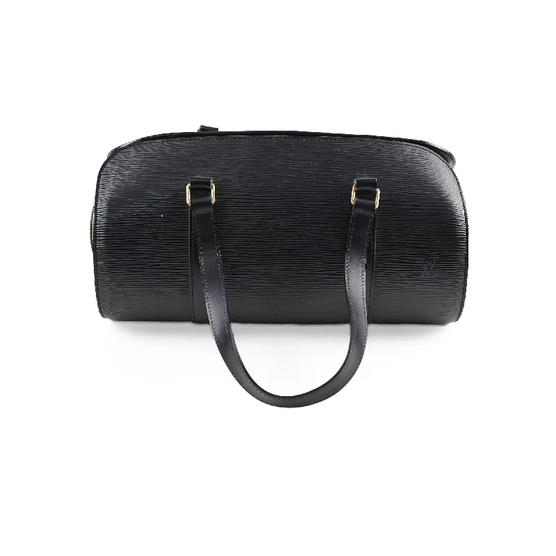 Ladies Louis Vuitton handbags with a detachable coin purse insideLouis Vuitton Soufflot Epi Black