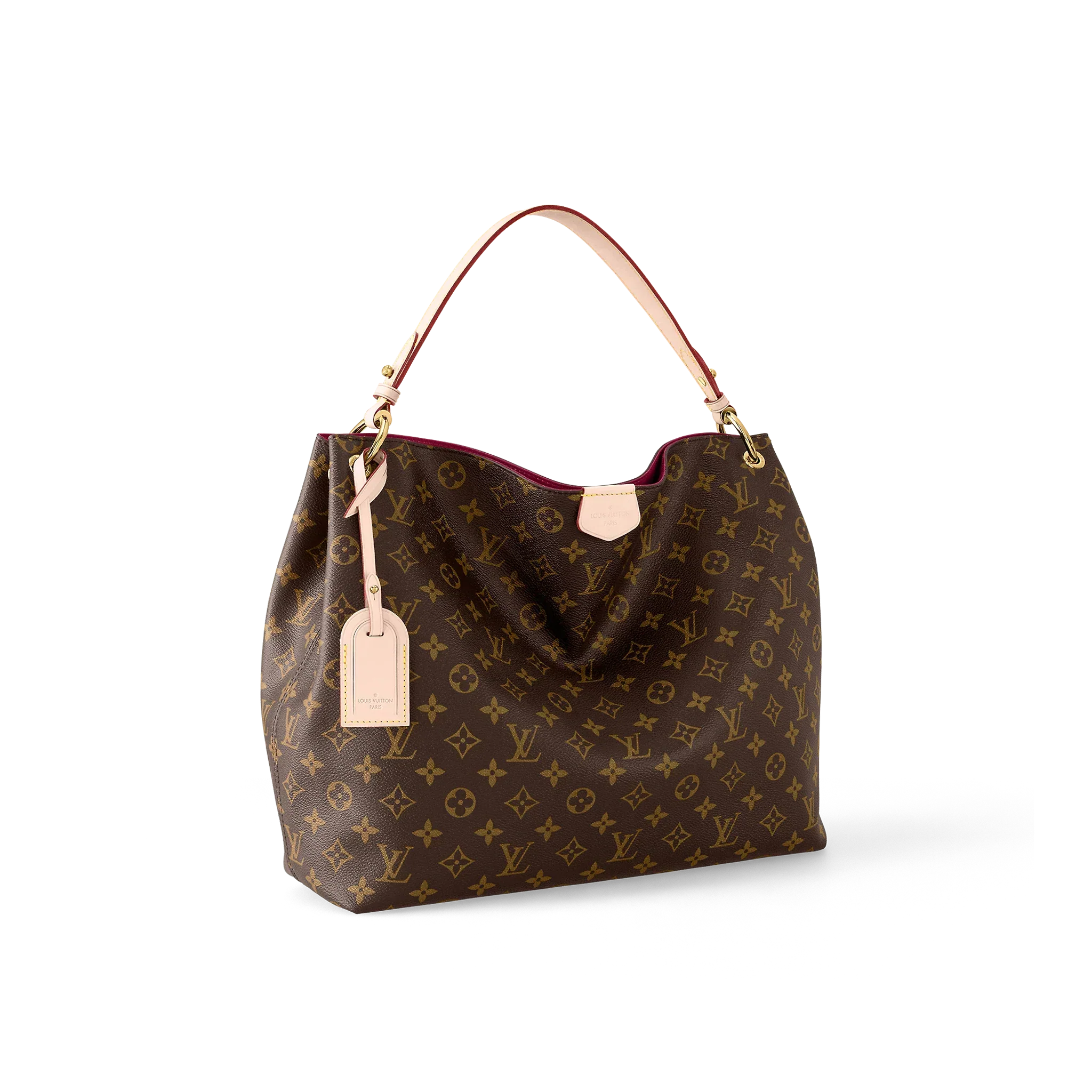 Louis Vuitton bags with a front - flap pocket for quick - access itemsLOUIS VUITTON Graceful MM Monogram Canvas Hobo Bag in Peony