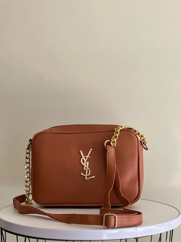 Yves Saint Laurent bags with luxurious suede detailsElegant Women Bag - YSL-Inspired Crossbody with Chain Strap (Brown)