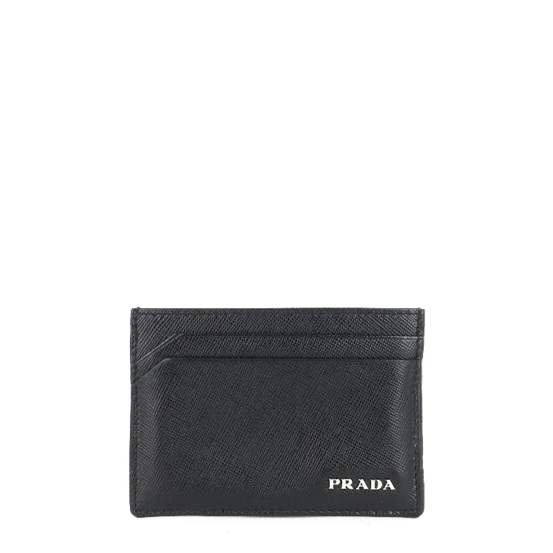 Ladies Prada shoulder bags with a single - handle design for simplicityLogo Saffiano Leather Card Holder