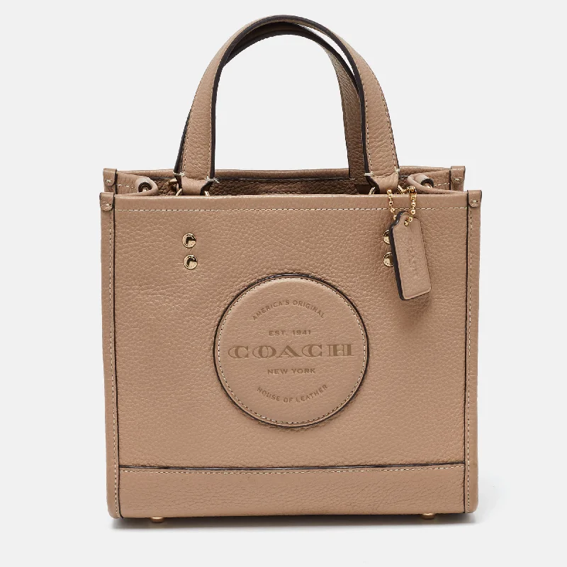 Medium - sized Coach shoulder bags in rich, deep colors for a sophisticated appearanceBeige Leather 22 Dempsey Tote