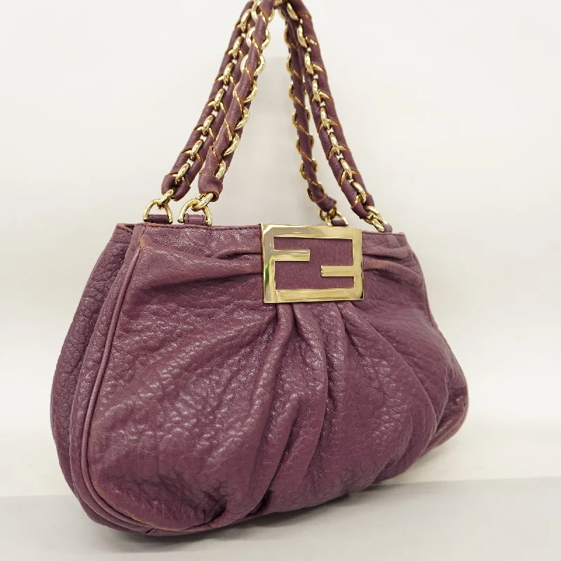 Fendi Baguette bags with a detachable shoulder strap for hands - free convenienceFENDI  Tote Bag Women's Leather Tote Bag Purple