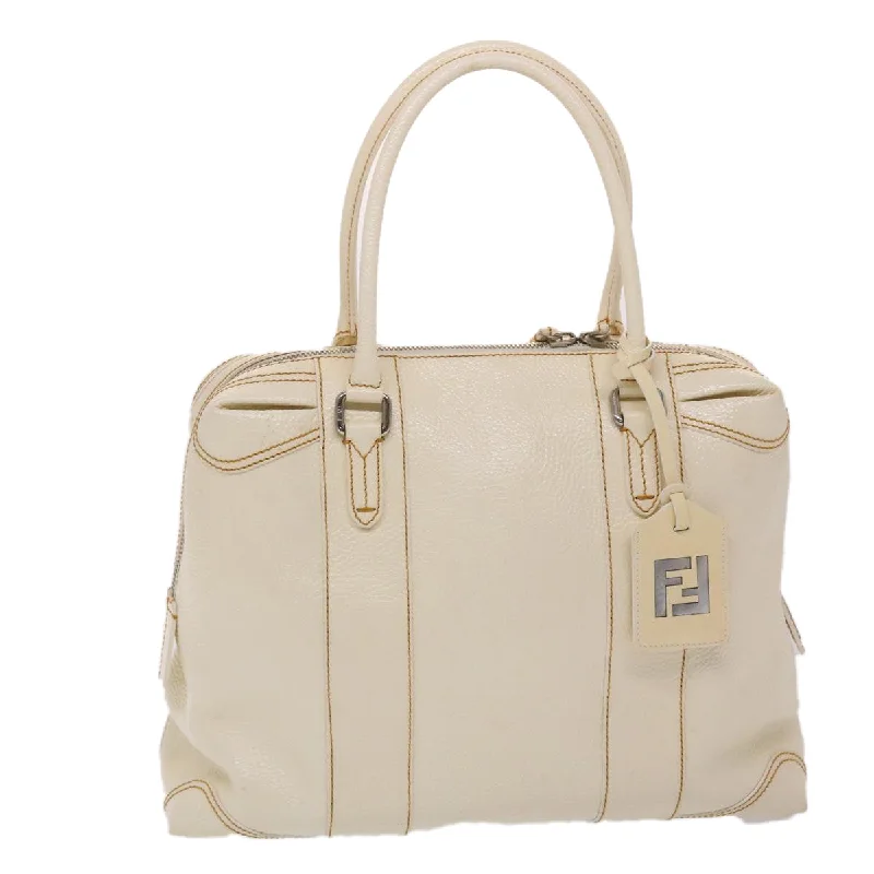 Fendi Baguette bags in a limited - edition colorway for a rare and exclusive lookFENDI Boston Bag Leather White  bs6767