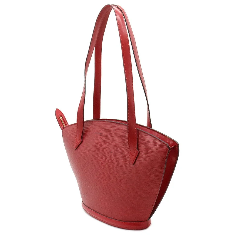 Louis Vuitton bags with a chain - link trim and a leather body for a modern edgeLOUIS VUITTON Epi Saint-Jacques Poigner Long Tote Bag Shoulder Leather Castilian Red M52337