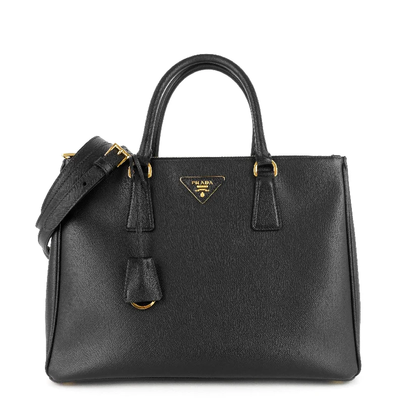 Ladies Prada shoulder bags with a magnetic - closure flap for easy opening and closingDouble Zip Lux Medium Saffiano Leather Tote Bag