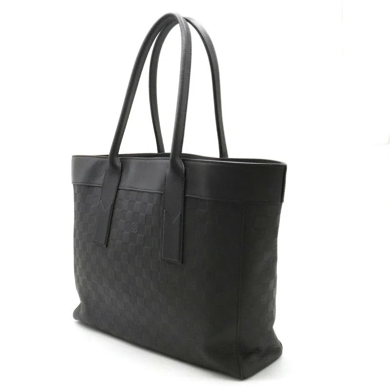 Louis Vuitton tote bags with a spacious interior and multiple pocketsLOUIS VUITTON Damier Infini Cava Voyage Tote Bag Shoulder Leather Onyx Black N42239