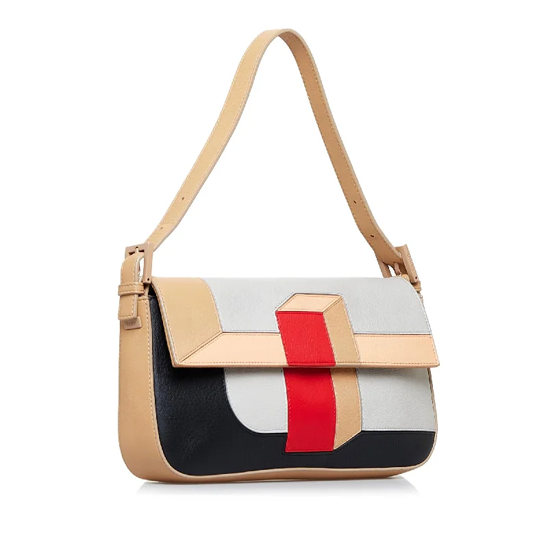 Fendi bags with a detachable makeup pouch inside for beauty - conscious usersFendi 3D Colorblock Baguette Mania (SHG-vj7ya9)