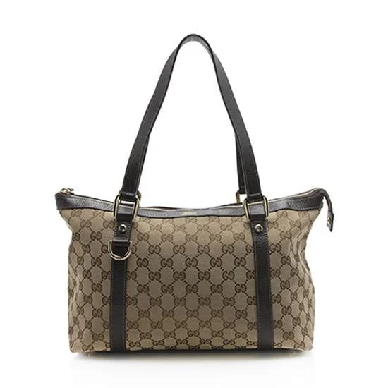 Women Gucci bags with a detachable mobile phone holderGucci GG Canvas Abbey Medium Tote