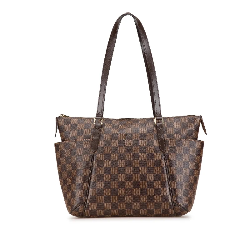 Louis Vuitton handbags with a beaded trim for a touch of glamourBrown Louis Vuitton Damier Ebene Totally PM Tote Bag