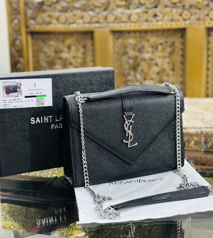 Yves Saint Laurent bags for a chic, modern styleYves Saint Laurent Premium Quality YSL Bag - With Long Chain and Brand Box (Black)