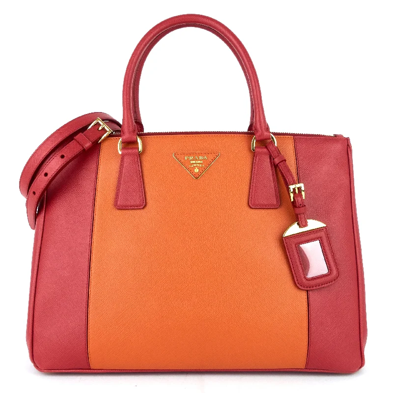 Prada Re - Edizione 2005 bags with a retro - inspired designGalleria Double Zip Medium Bicolour Leather Bag