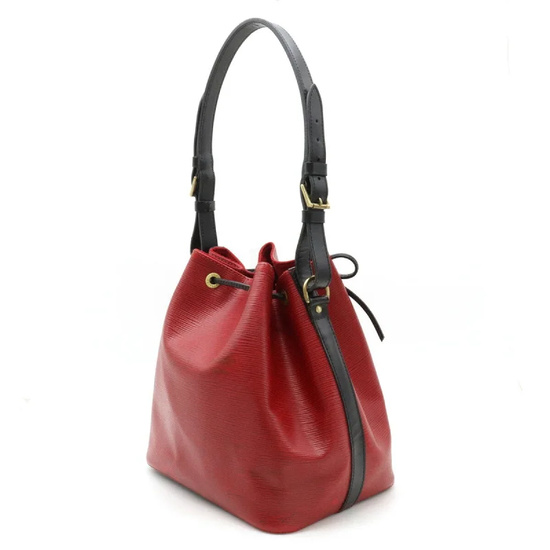 Louis Vuitton Alma bags with a leather - wrapped handle for a luxurious feelLOUIS VUITTON Epi Bicolor Petit Noe Shoulder Bag Leather Castilian Red Noir Black M44172