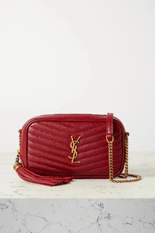 Yves Saint Laurent classic black handbagsYSL SAINT LAURENT Lou mini textured-leather shoulder bag