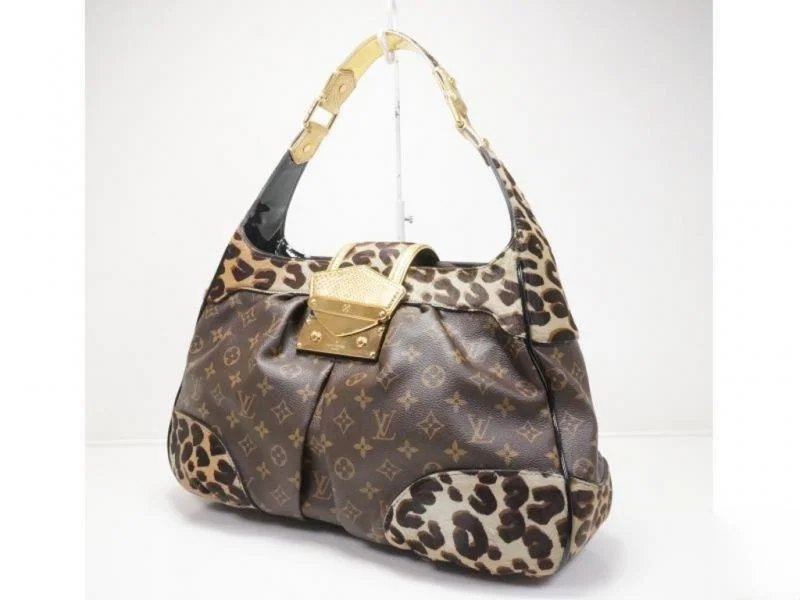 Small - sized Louis Vuitton Pochette Metis bags for a compact carryAuthentic Pre-owned Louis Vuitton Limited Monogram Leopard Polly Shoulder Hobo Bag M95282 171541