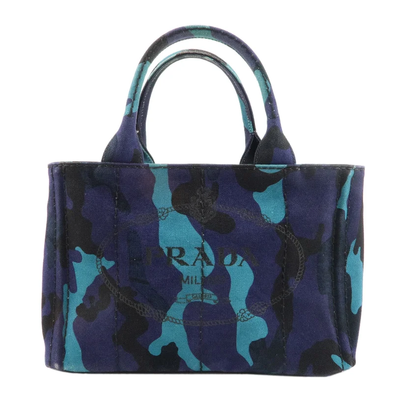 Prada crossbody bags in a vibrant red for a bold fashion statementPRADA Logo Canapa Canvas Tote Bag Hand Bag Camouflage Blue B2642B