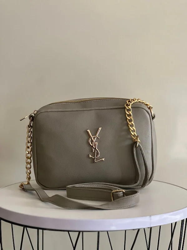 Yves Saint Laurent bags for sophisticated looksElegant Women Bag - YSL-Inspired Crossbody with Chain Strap (Grey)