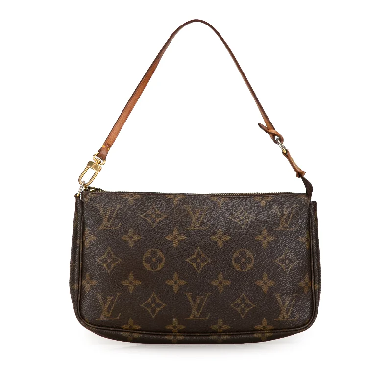 Louis Vuitton crossbody bags with a printed floral pattern for femininityBrown Louis Vuitton Monogram Pochette Accessoires Shoulder Bag