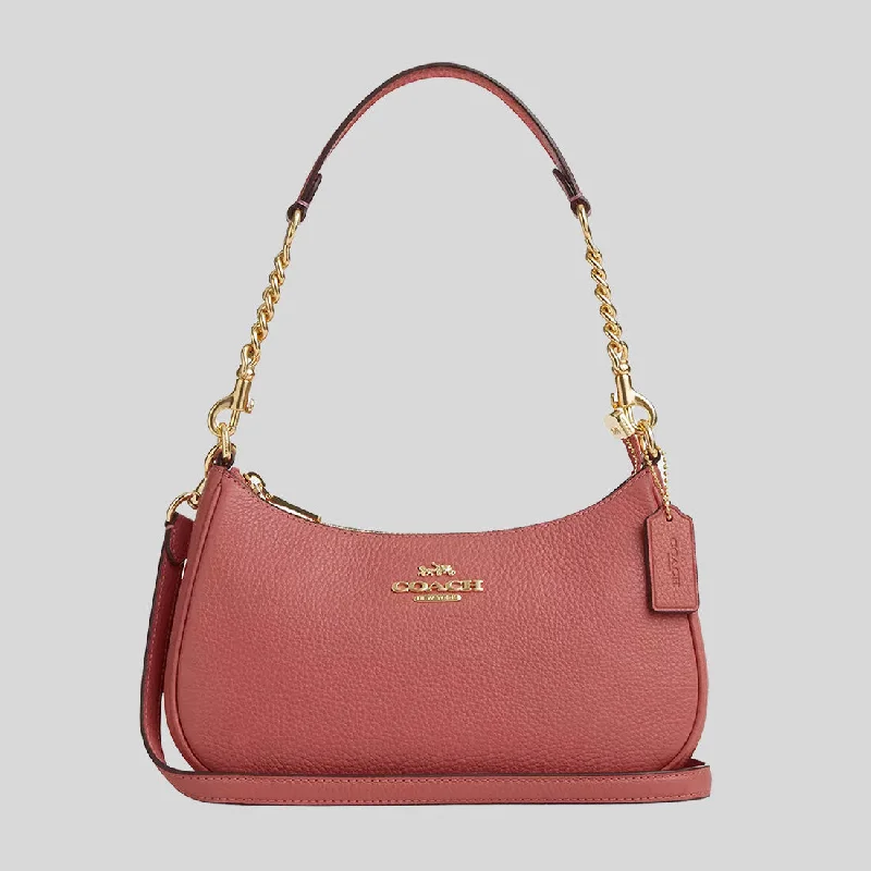 Coach Rogue bags featuring the signature C - hardware for a branded lookCOACH Teri Shoulder Bag Taffy CV934