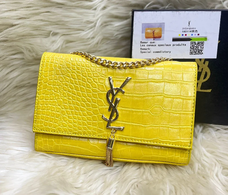 Yves Saint Laurent bags with bold metallic accentsYSL High Quality Imported Cross Body Women Bag (Yellow)