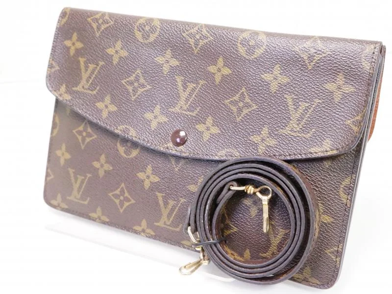 Ladies Louis Vuitton Petite Malle bags with a star - shaped charm for cutenessAuthentic Pre-owned Louis Vuitton Monogram Vintage Pochette Double Rabat 2-way M51815 No.236 200176