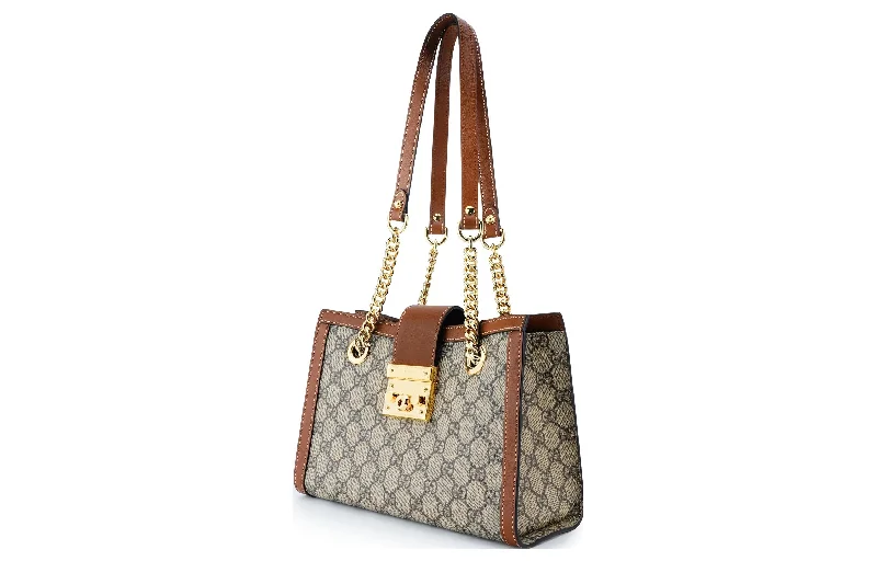 Women Gucci bags with a magnetic snap closure for easy access(WMNS) GUCCI Padlock GG Bag Small-Size Brown 498156-KHNKG-8534