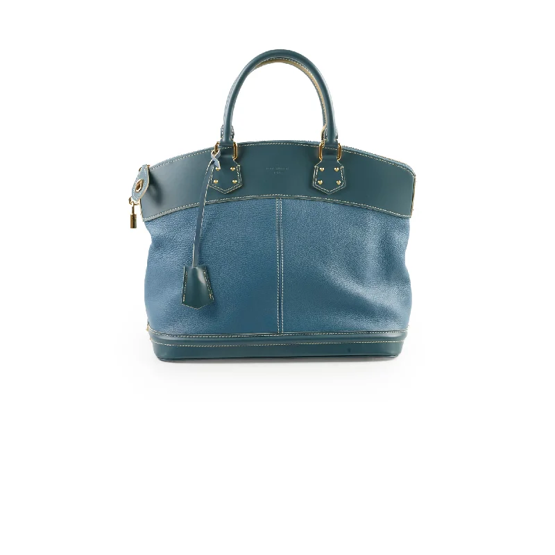 Louis Vuitton tote bags with a double - handle and shoulder - strap optionLouis Vuitton Suhali Lockit Blue Top Handle