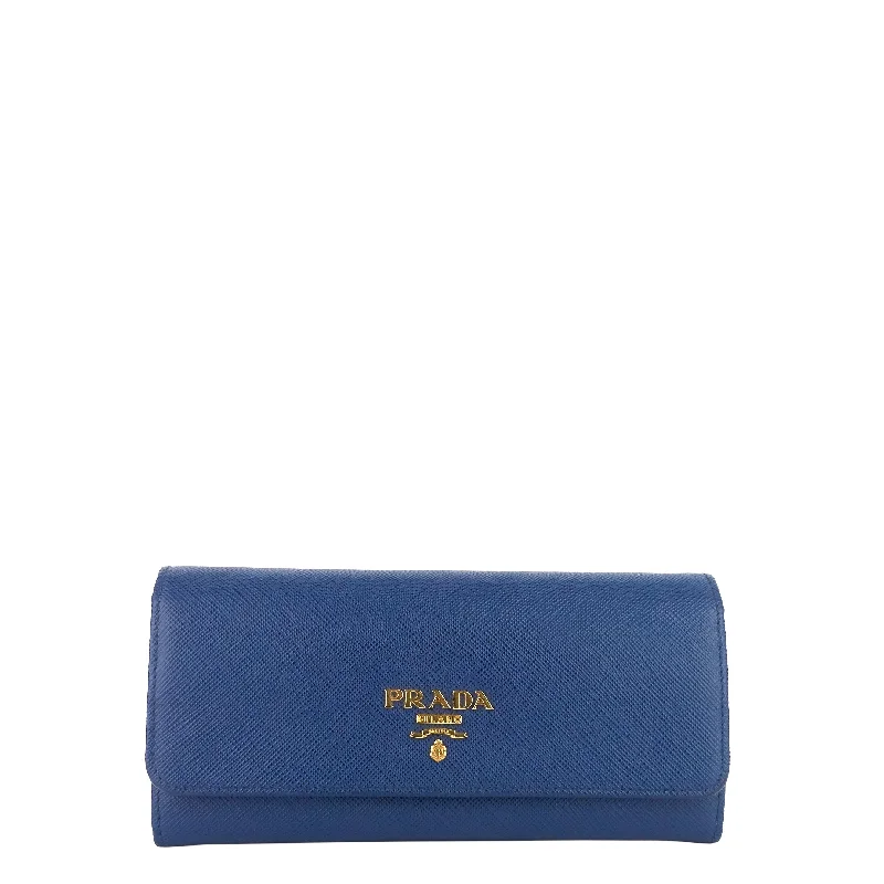 Ladies Prada Re - Edizione 2005 bags in a pastel color for a soft lookContinental Logo Saffiano Leather Wallet with Insert