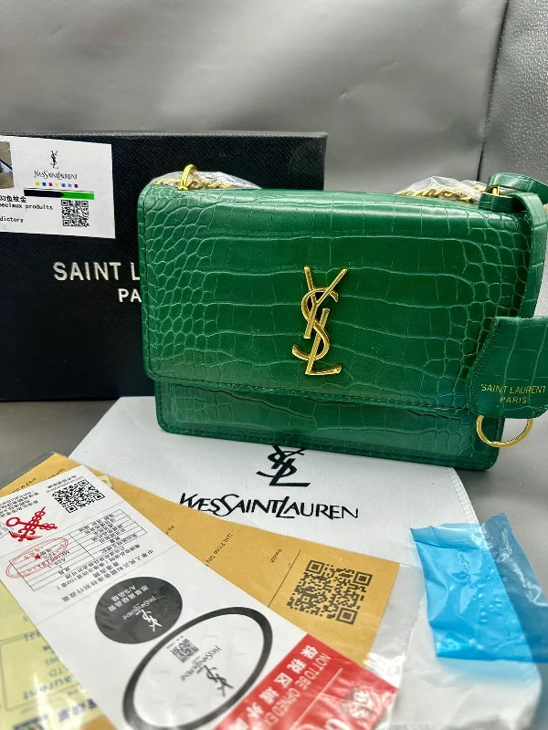 Yves Saint Laurent mini bags with chain strapsYSL Premium Women’s Bag – Luxury with Complete Box Packaging (Green)