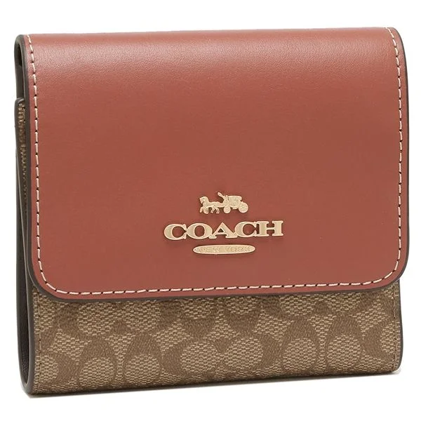 Coach bags with a front - zip pocket for small items like keys and cardsCoach Trifold Wallet Signature Mini Wallet