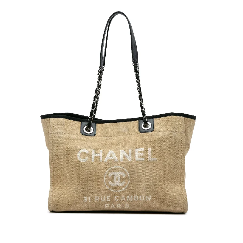 Chanel bags with the perfect balance of luxury and functionalityBrown Chanel Small Canvas Deauville Tote