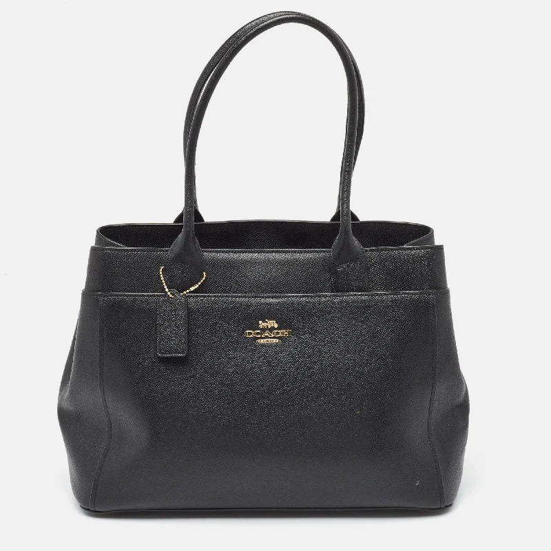 Coach bags with a zippered interior pocket for separating itemsBlack Leather Casey Tote