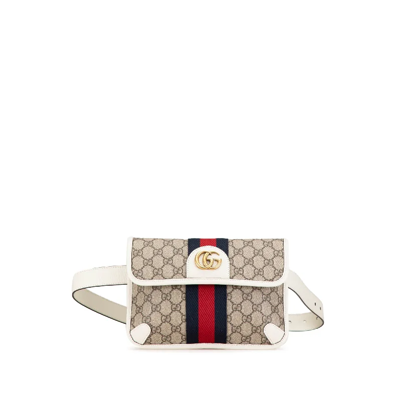 Women Gucci crossbody bags with a woven leather strapBrown Gucci GG Supreme Ophidia Belt Bag