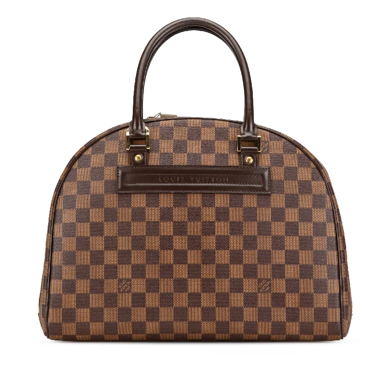 Louis Vuitton backpacks with a padded back panel for comfort during long - wearBrown Louis Vuitton Damier Ebene Nolita Travel Bag