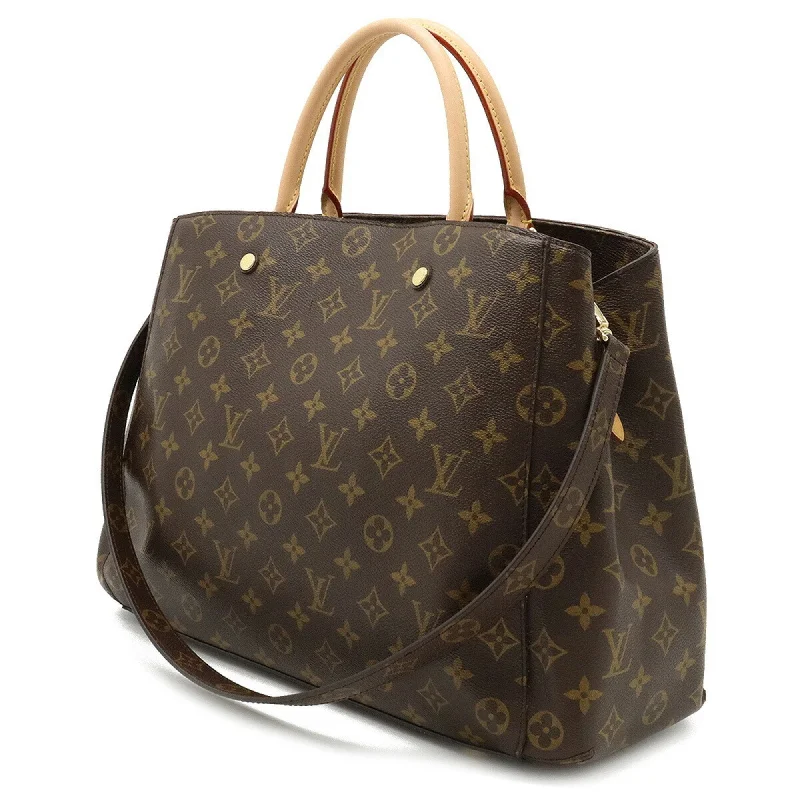 Louis Vuitton Alma bags with a leather - wrapped handle for a luxurious feelLOUIS VUITTON Monogram Montaigne GM Handbag Tote Bag Shoulder M41067