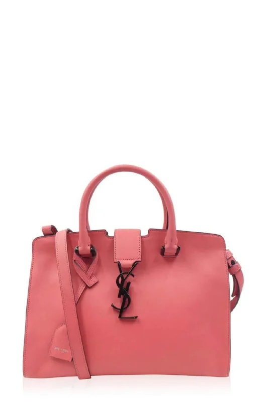 Yves Saint Laurent bags with luxurious suede detailsSmall Cabas YSL Bright Pink