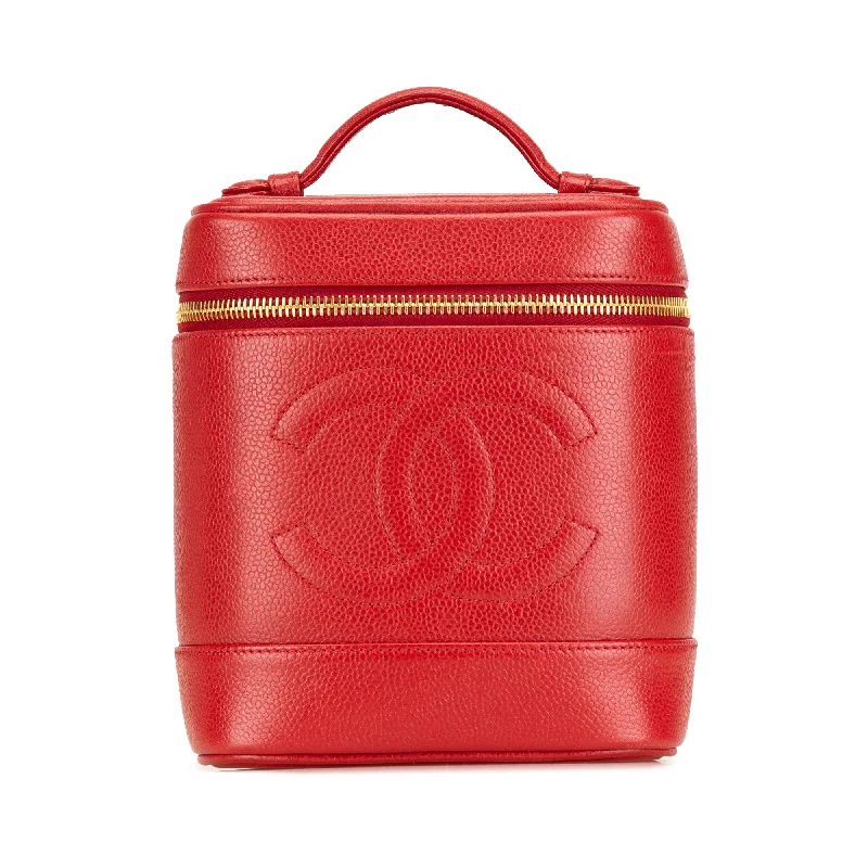 Chanel bags with the perfect balance of luxury and functionalityRed Chanel CC Caviar Vanity Bag