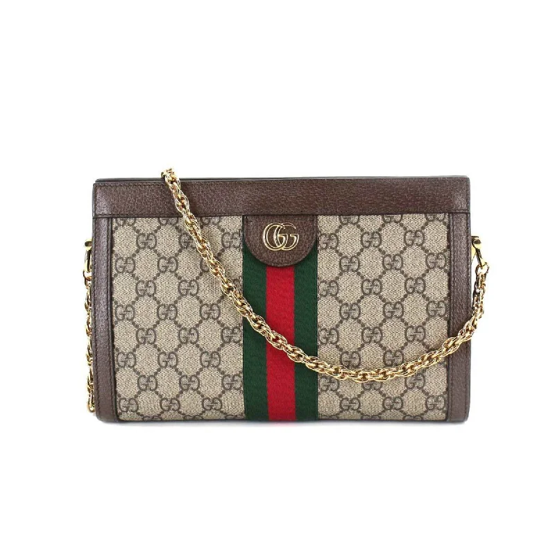 Gucci Marmont bags for women with a contrast - colored interiorGucci Ophidia  Small Shoulder Bag Supreme Leather Beige Brown 503877