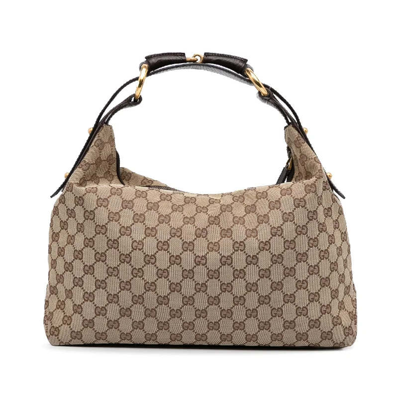 Gucci Marmont bags for women with quilted leather exteriorsGucci Medium GG Canvas Horsebit Hobo (SHG-EgWdH2)