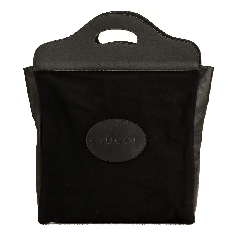 Gucci tote bags for women with a water - resistant coatingGucci Black Suede Tote Bag (5101040)