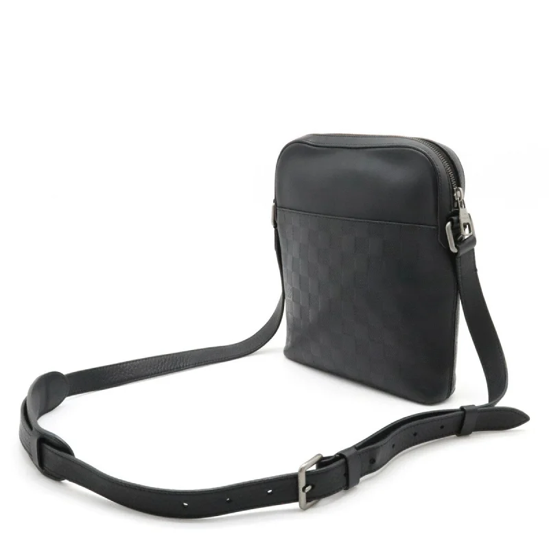 Louis Vuitton Speedy bags in monogram canvas for a classic lookLOUIS VUITTON Damier Infini Pochette District Shoulder Bag Onyx Black N23355