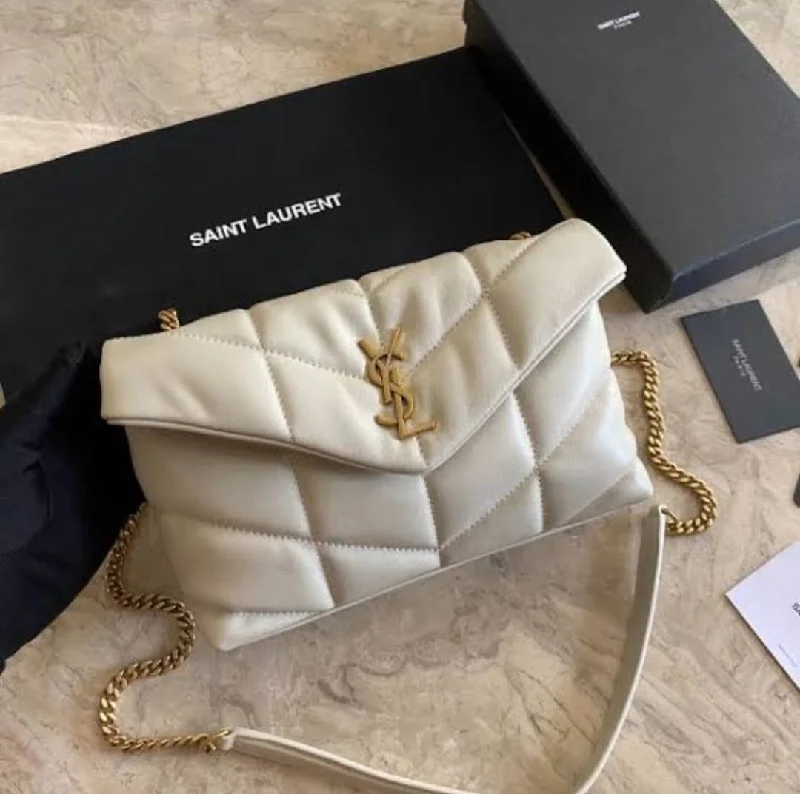 Yves Saint Laurent leather crossbody bagsNew Arrival AAA Quality YSL Classic Puffer Bag (Beige)