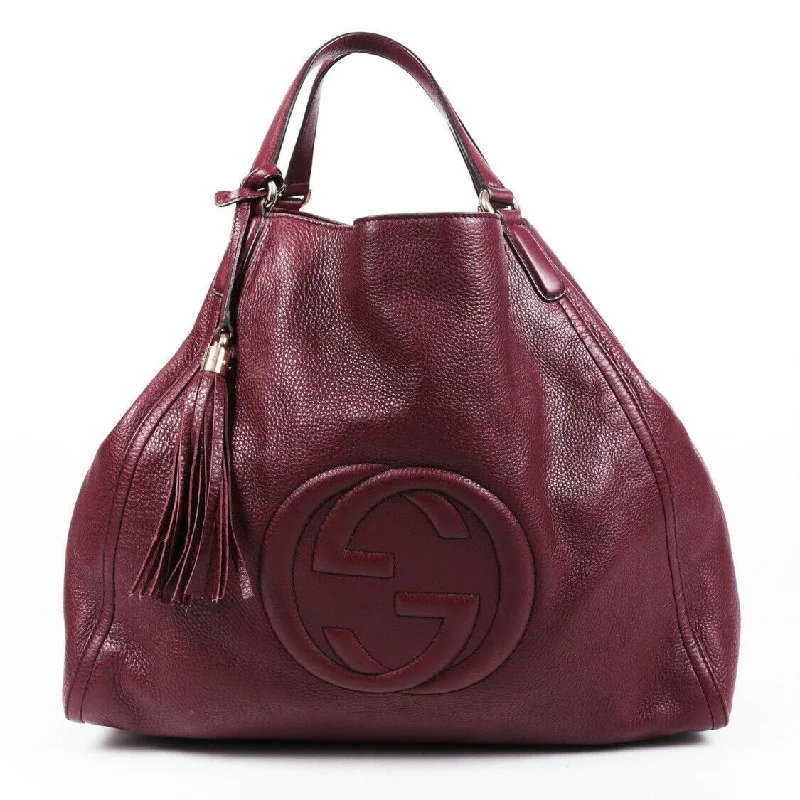 Ladies Gucci handbags with a detachable coin purse insideGucci Bag Soho Large Red Leather GG Tote