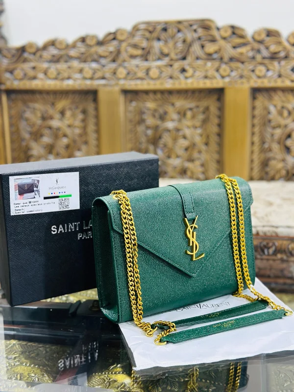 Yves Saint Laurent bags with smooth leather finishYves Saint Laurent Premium Quality YSL Bag - With Long Chain and Brand Box (Green)