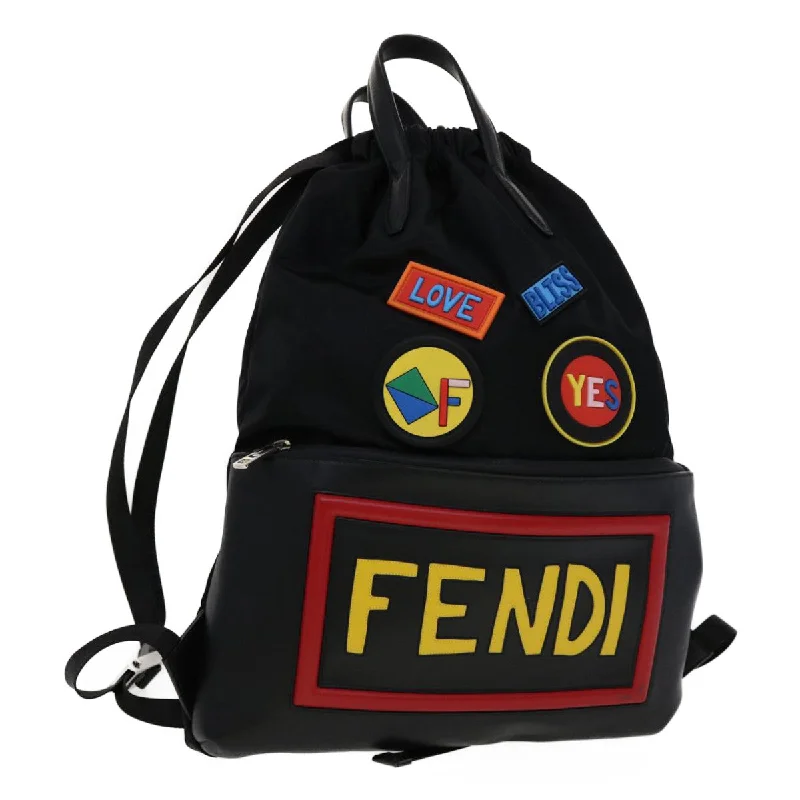 Fendi tote bags with a spacious interior and multiple pockets for daily essentialsFENDI Backpack Nylon Leather Black Multicolor  ar7157A