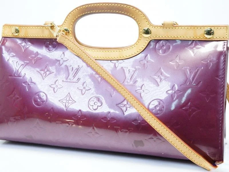 Louis Vuitton Capucines bags with smooth calfskin leather for luxuryAuth Pre-owned Louis Vuitton Vernis Violet Purple Roxbury Drive Hand Bag Strap 2-way M93569 180833