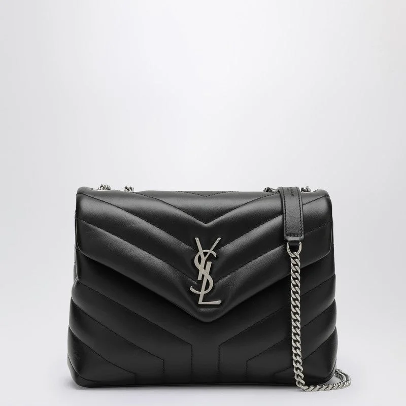 Yves Saint Laurent tote bags for workSaint Laurent Black/Silver Small Ysl Loulou Bag Women