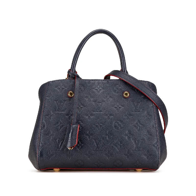 Louis Vuitton tote bags with a spacious interior and multiple pocketsBlue Louis Vuitton Monogram Empreinte Montaigne BB Satchel