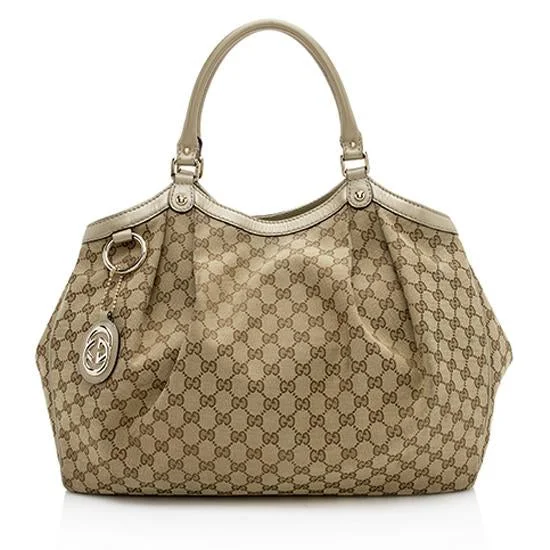 Gucci backpacks for women with a multi - pocket designGucci GG Canvas Sukey Large Tote