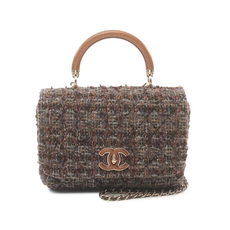 Chanel Limited Edition Handbag for CollectorsBrown Chanel Tweed Knock on Wood Satchel