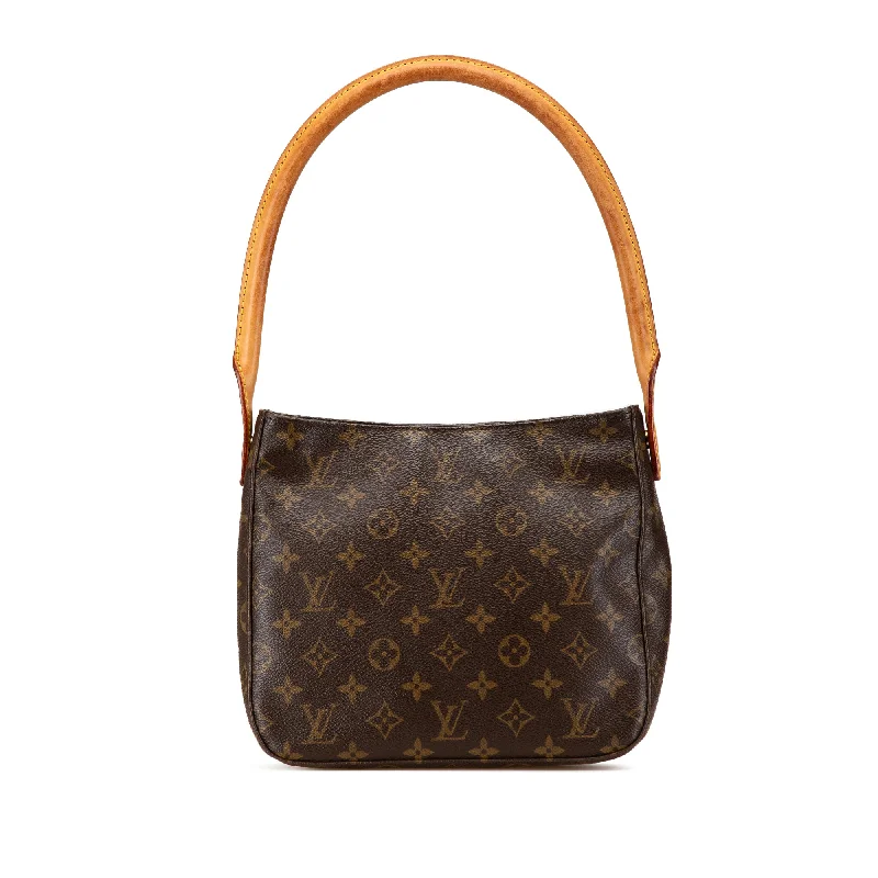 Louis Vuitton tote bags with a printed LV logo on the front for brand visibilityBrown Louis Vuitton Monogram Looping MM Shoulder Bag